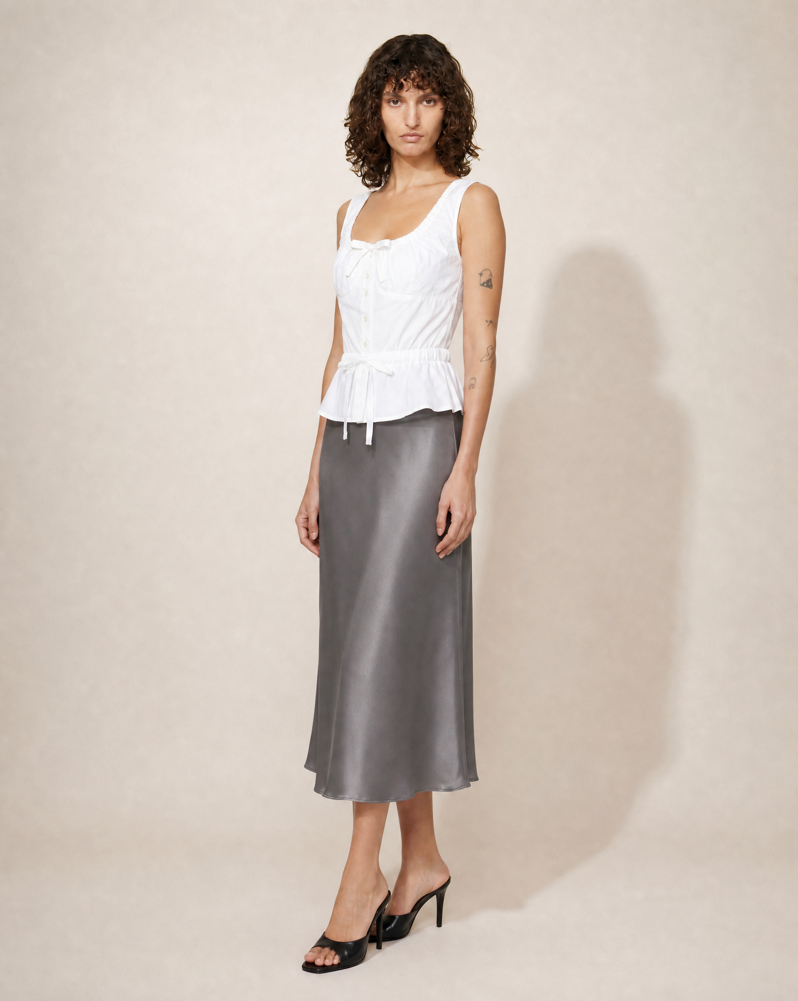 ARCHIVAL Early 2000s Gathered Peplum Cotton Top – Prada