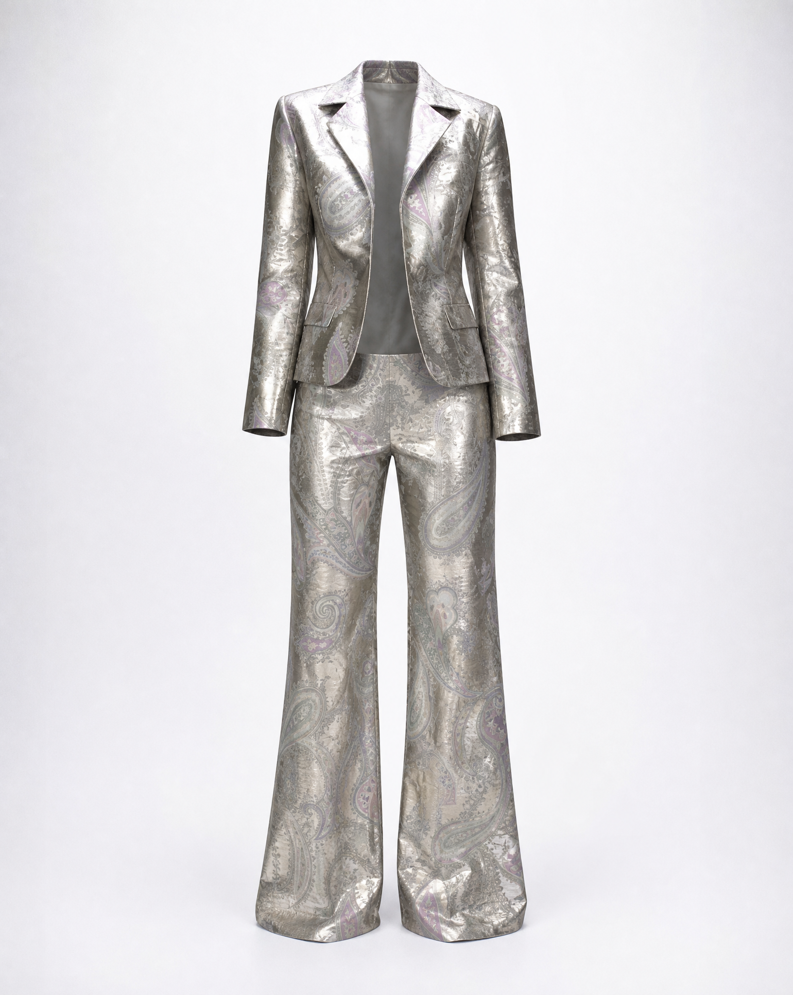 Thierry Mugler Metallic Paisley Jacquard Blazer & Trouser Suit, Late 1990s–2000s