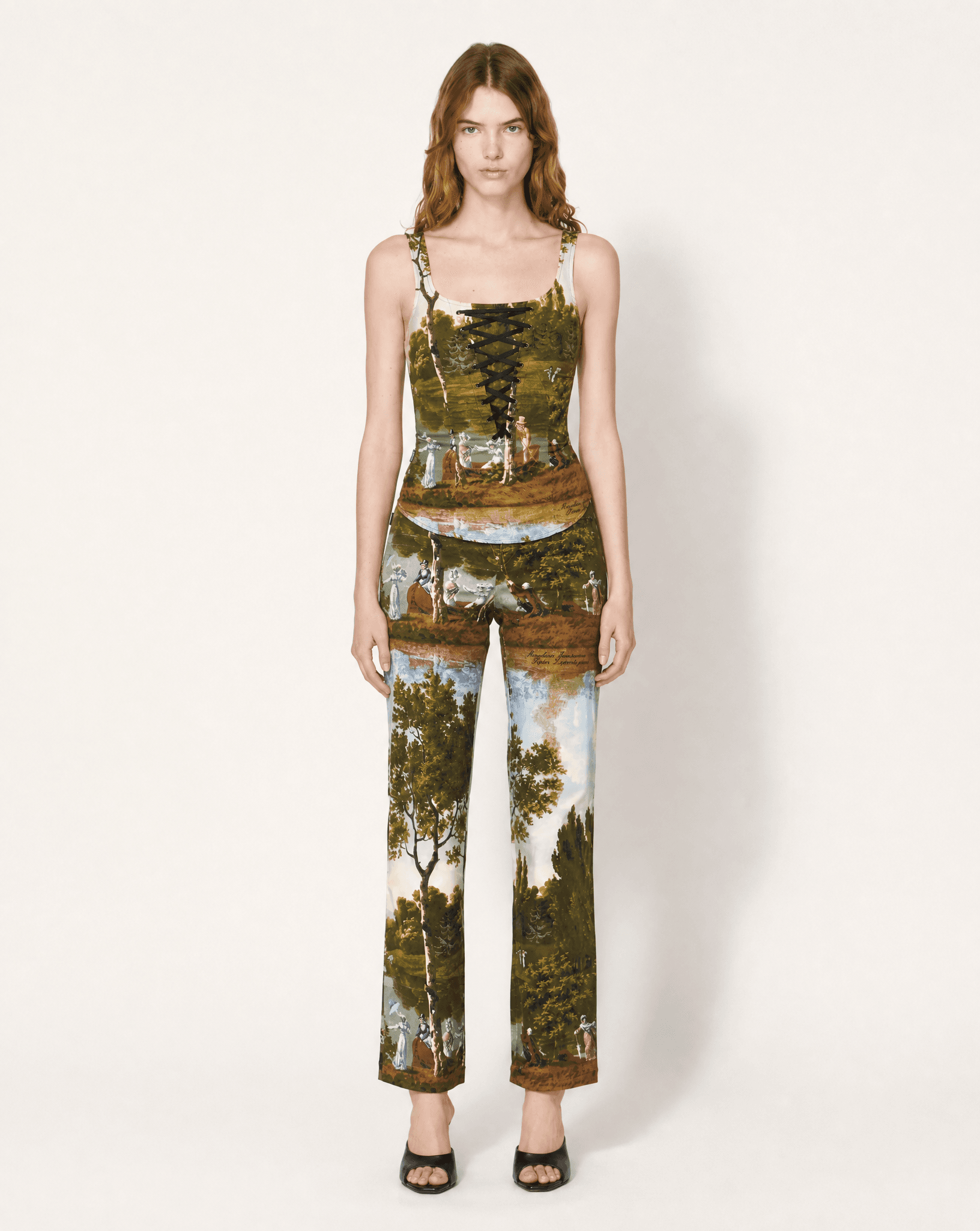 ARCHIVAL 1990s Moschino Trompe-l'Œil Pastoral Landscape Print Capsule Set