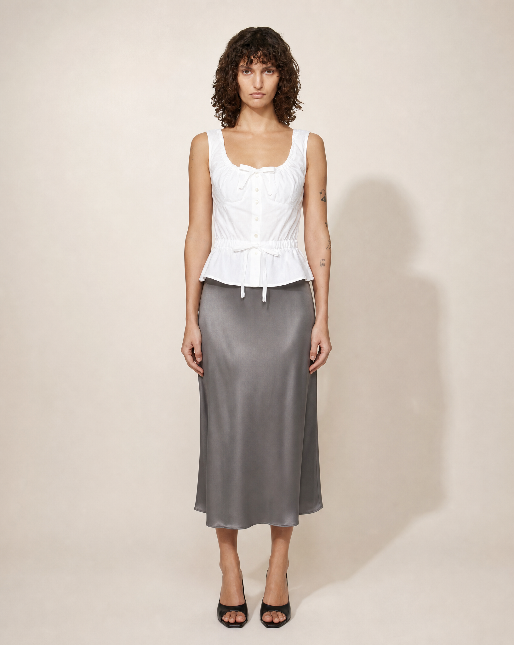 ARCHIVAL Early 2000s Gathered Peplum Cotton Top – Prada