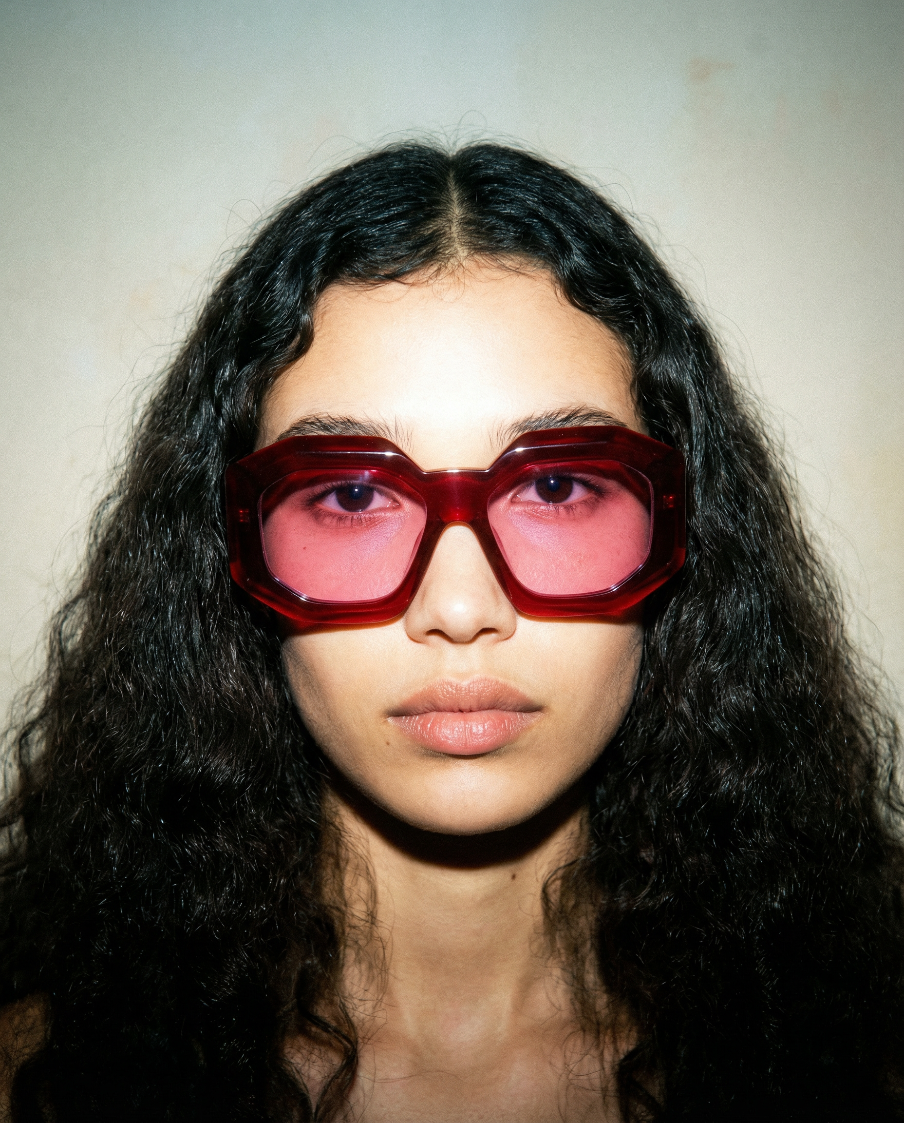 Versace Maxi Medusa Biggie sunglasses VE4424U in red with fuchsia lenses and gold hardware | oversized designer eyewear