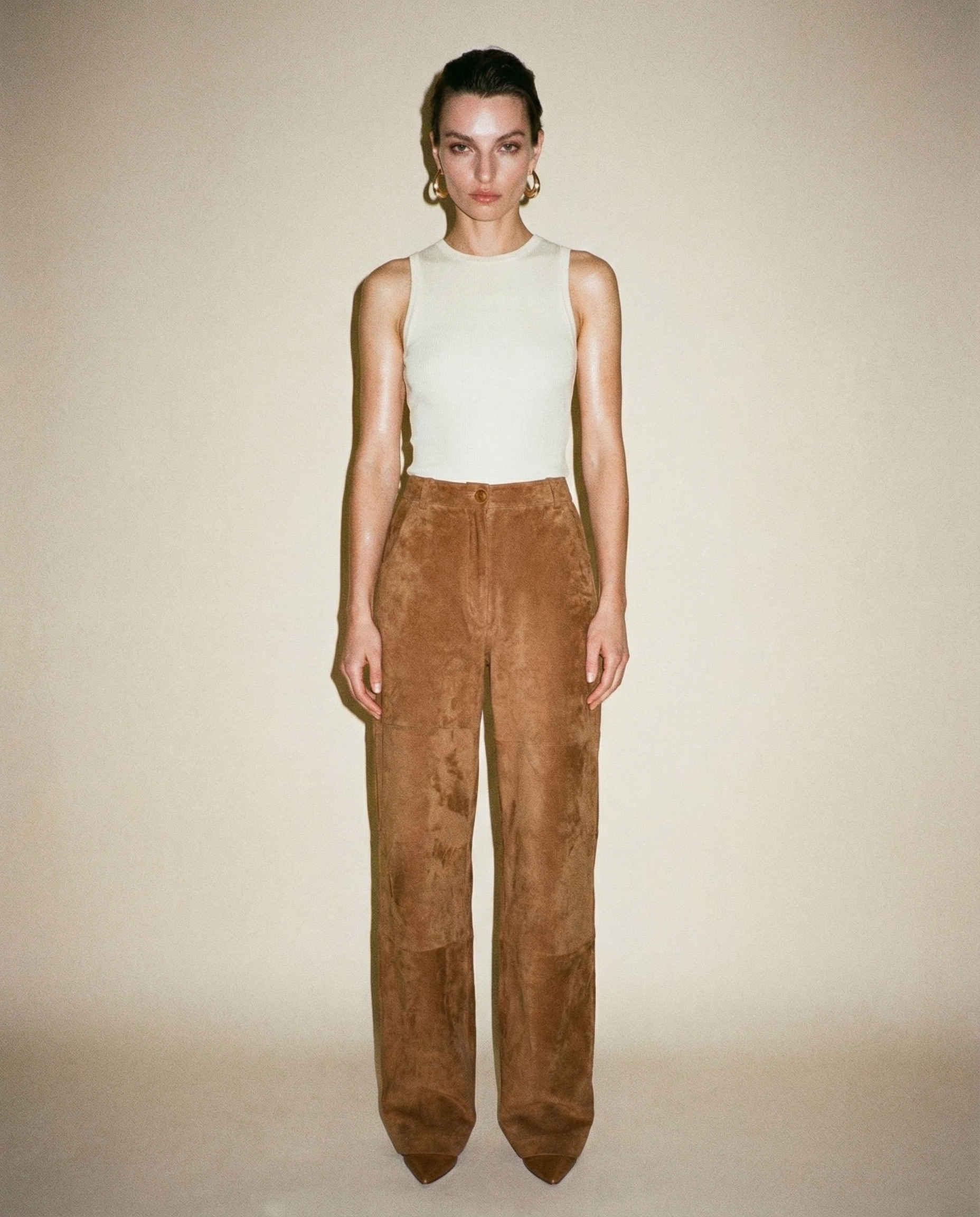 Vintage Suede Straight‑Leg Trousers — Era circa 1990s