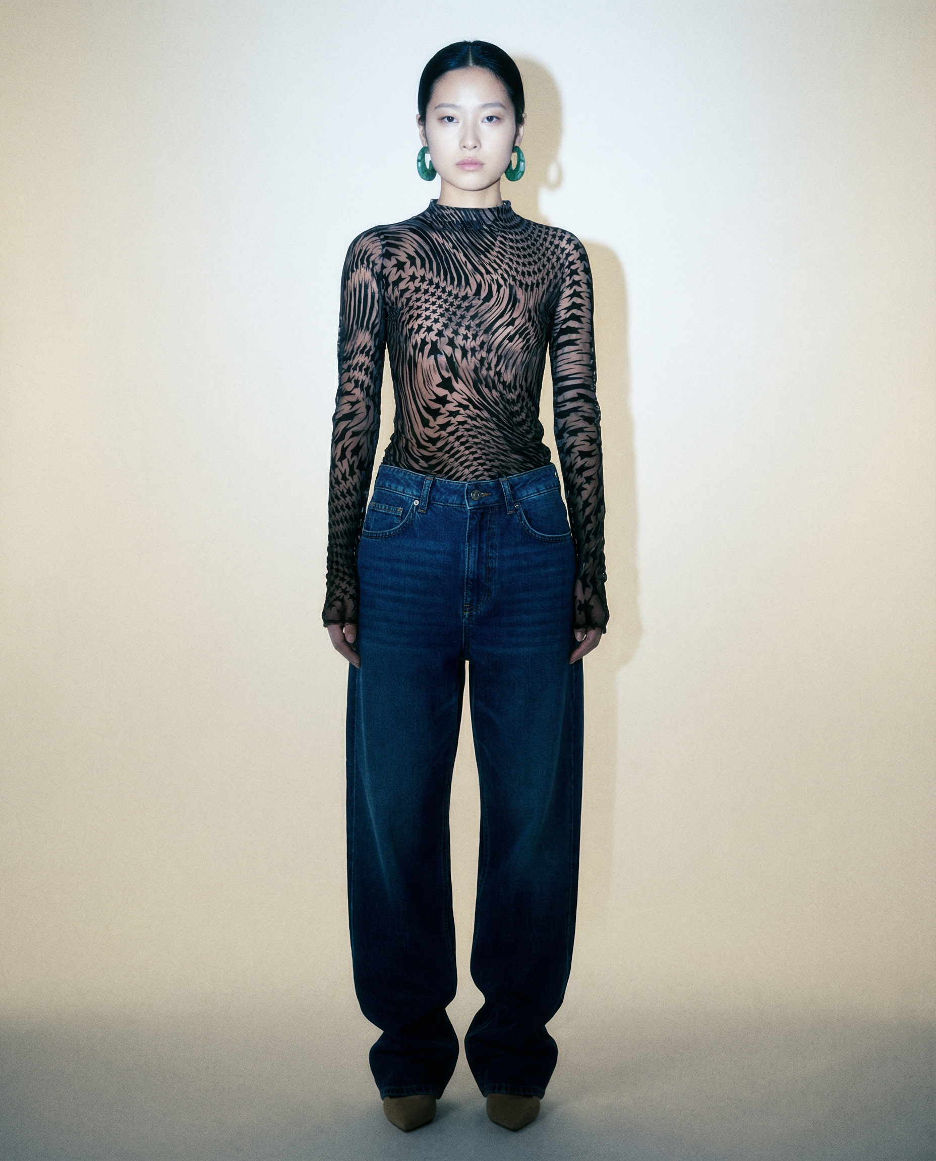 Top de Malla Estampado de Estrellas Vintage — Época: alrededor de los años 90