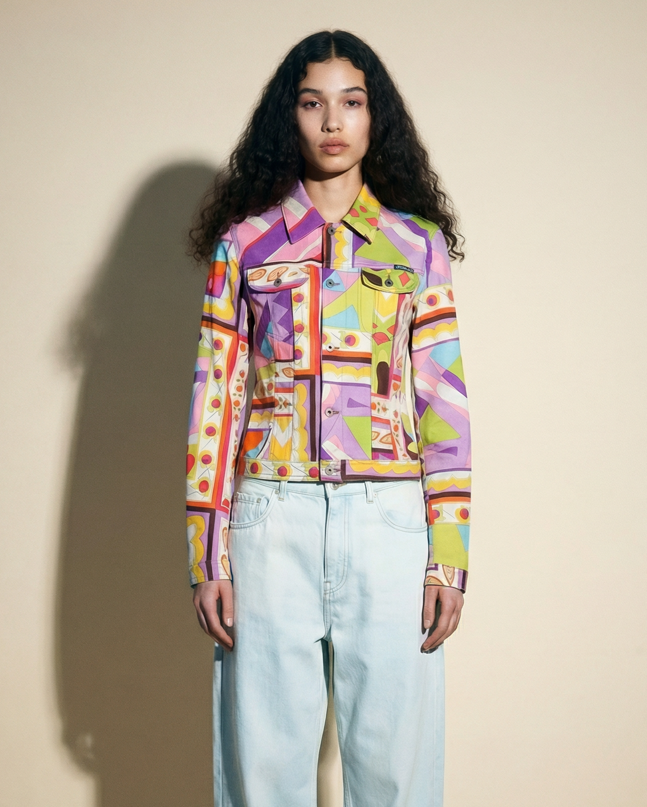 Multicolor Graphic Print Denim Jacket — Era Contemporary