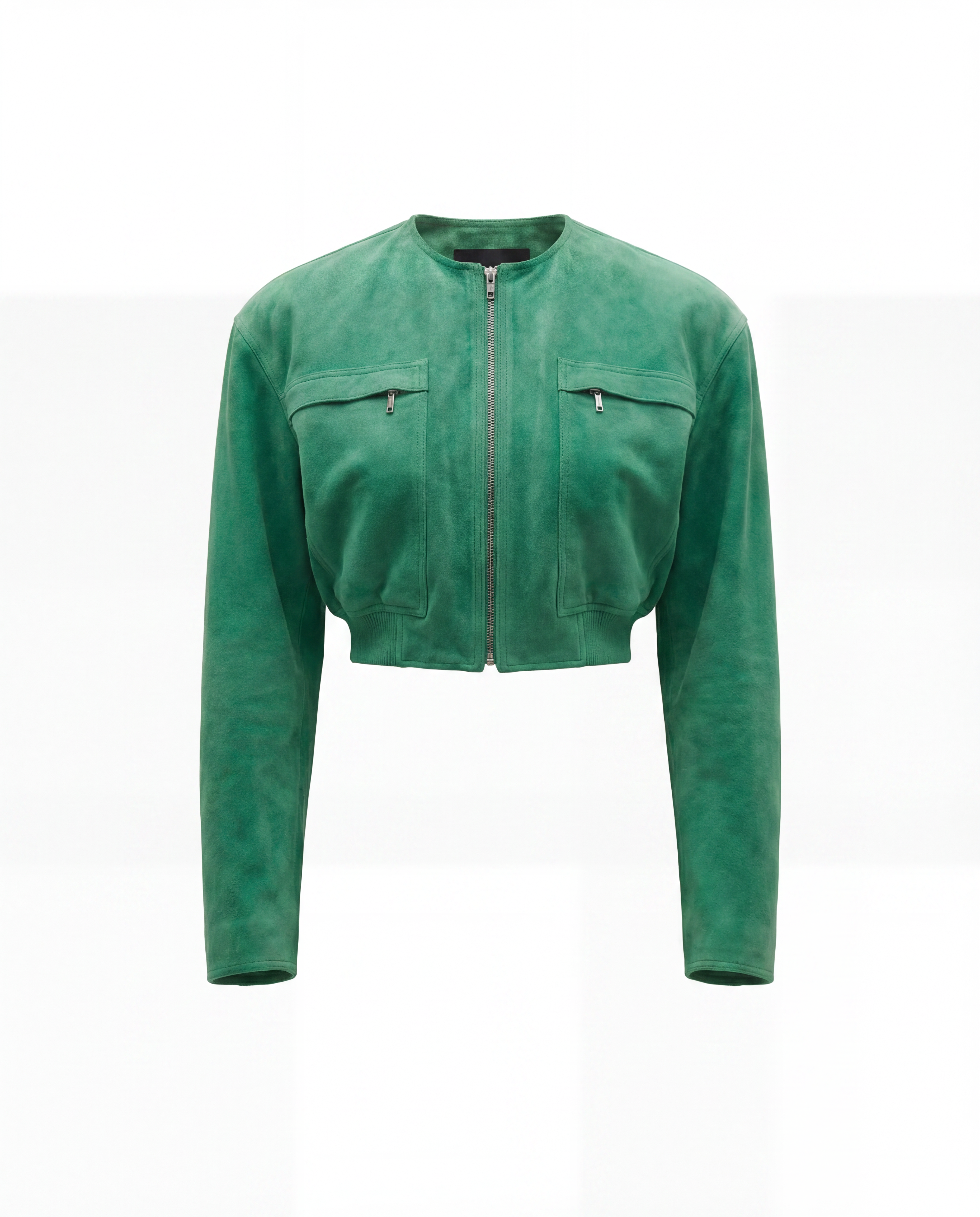 Gianni Versace Cropped Suede Jacket — Minimal Zip 90s Silhouette