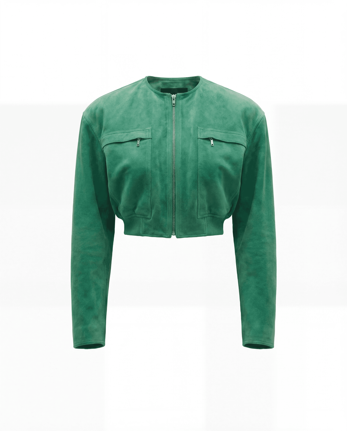 VERSACE ヴィンテージ ダークグリーン クロップドジャケット Gianni Versace Suede Cropped Jacket 90s | Vintage Green Leather