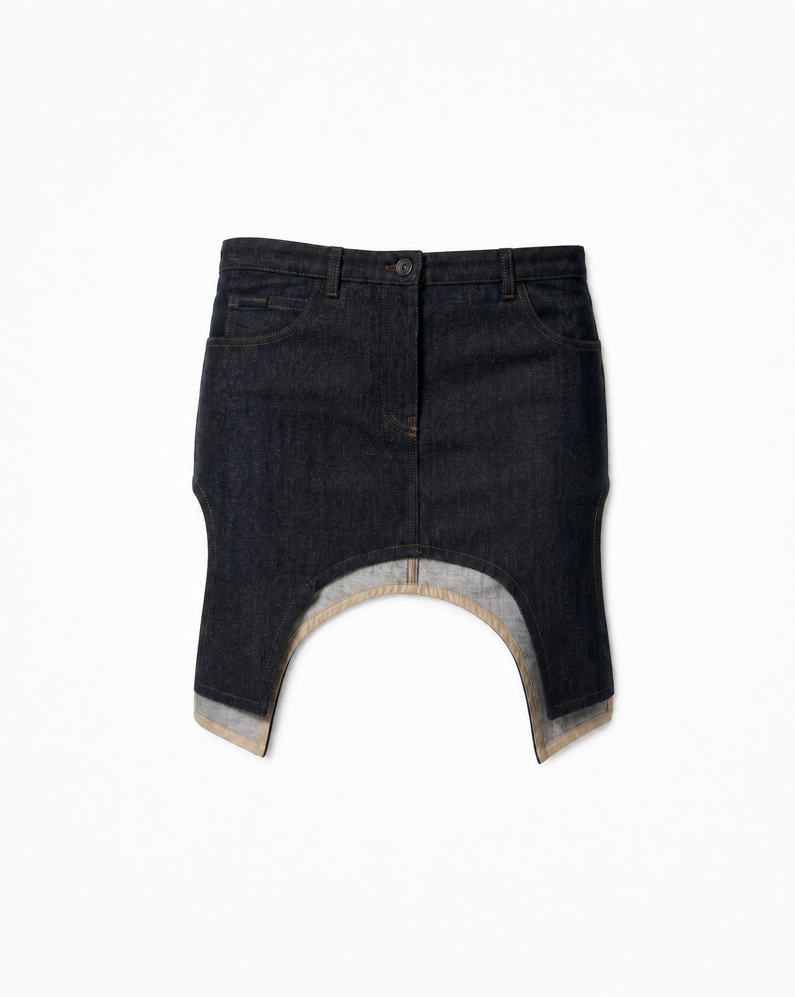 Courrèges Cut-Out Denim Mini Skirt, 2020s