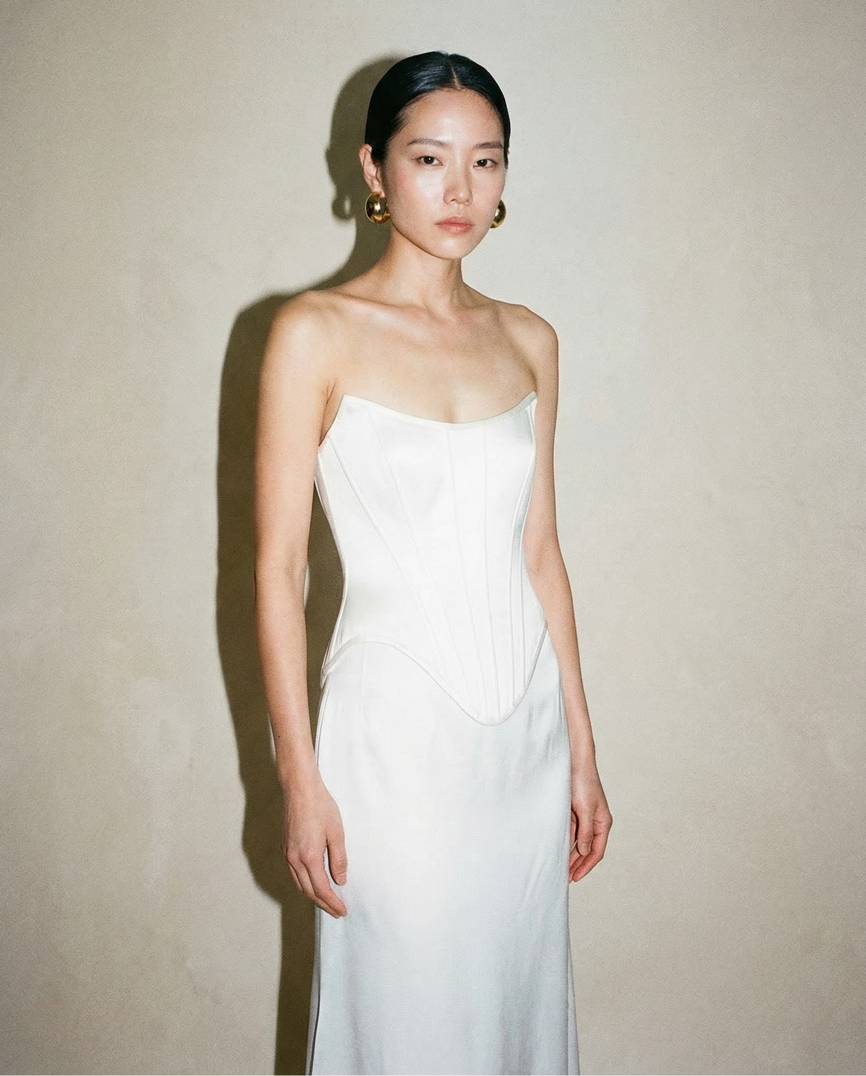 Bridal Corset Bodice Silk Train Skirt Set