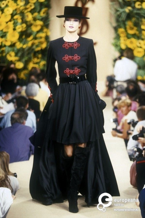 Yves Saint Laurent Rive Gauche Mandarin Collar Wool Dress, Late 1980s–1990s