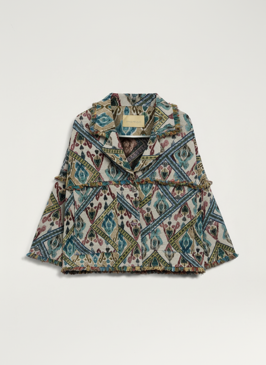 Momonì jacket made in Italy elegant modern womenswear rental Madrid
