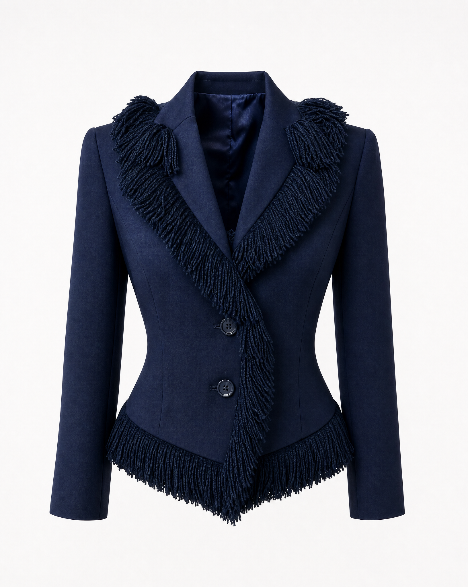 Vintage Moschino tailored jacket with textured fringe detailing