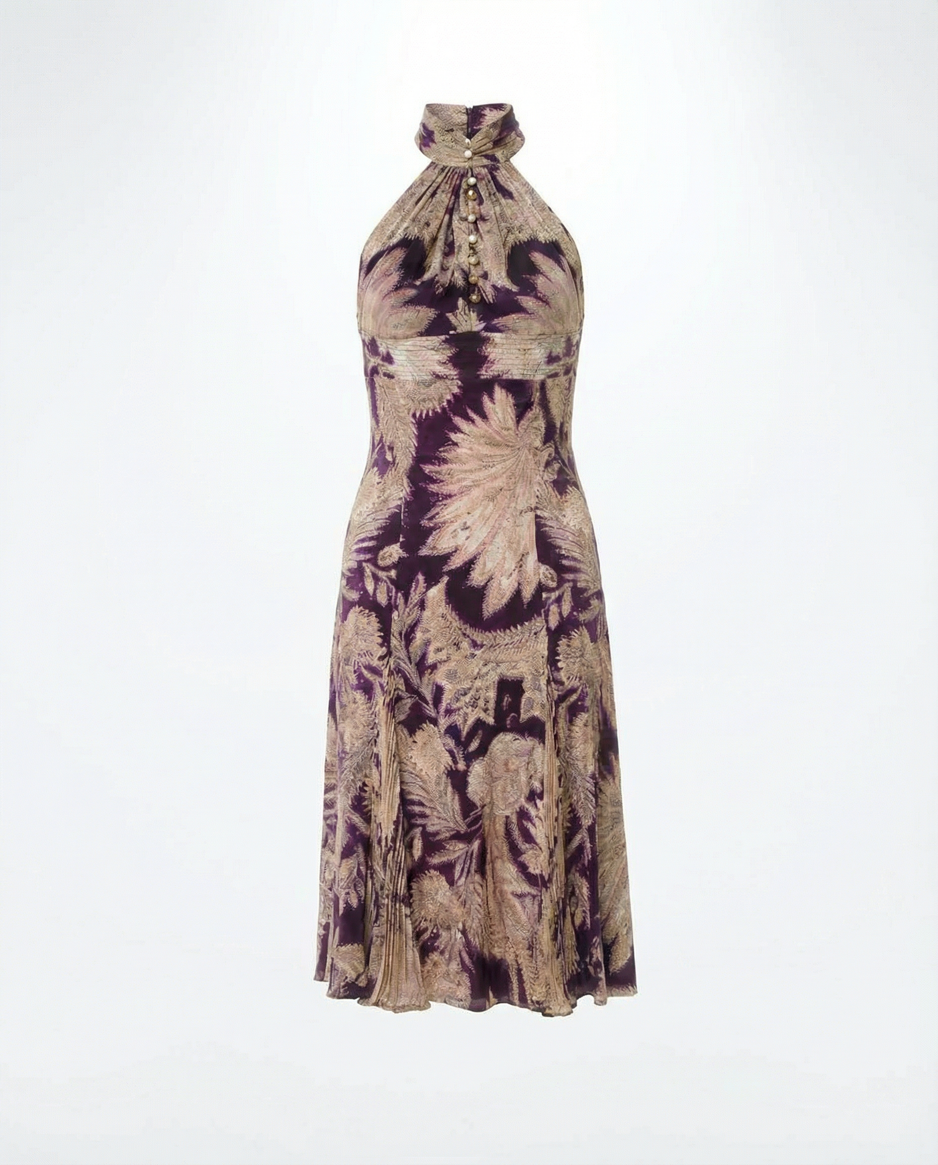 Roberto Cavalli halter midi dress with soft movement and timeless design for sale vinted Mezzanotte
