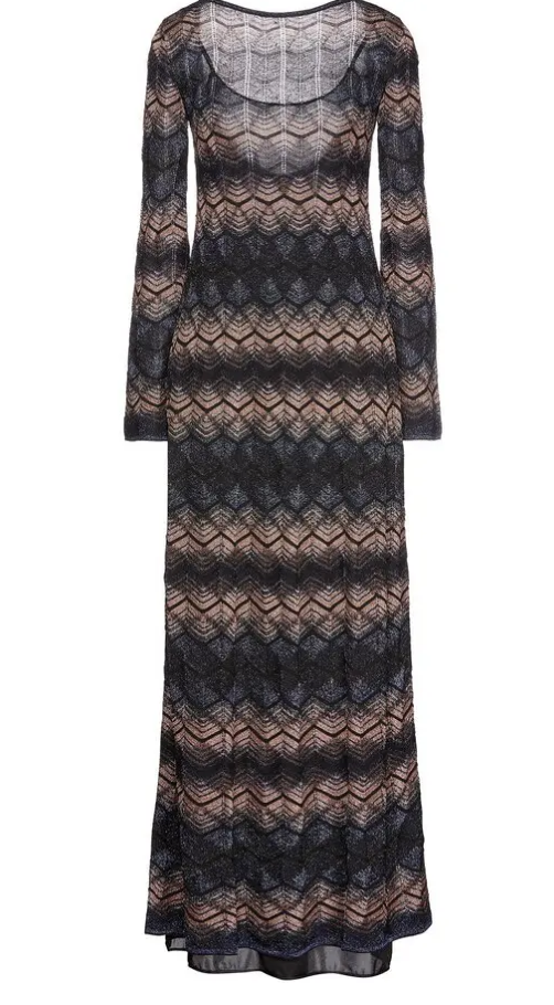Missoni signature zigzag knit evening dress with metallic thread — designer resale Mezzanotte Madrid