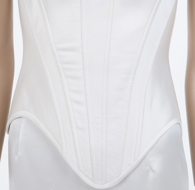 Bridal Corset Bodice Silk Train Skirt Set