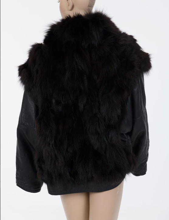 Leather & Fur Jacket — Oversized 80s Statement Silhouette