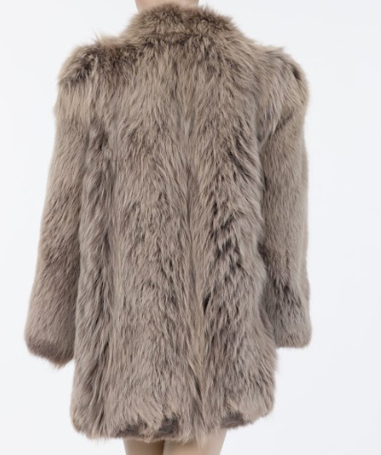 Classic 80s fur coat with voluminous shape and elegant mid length silhouette Mezzanotte Madrid