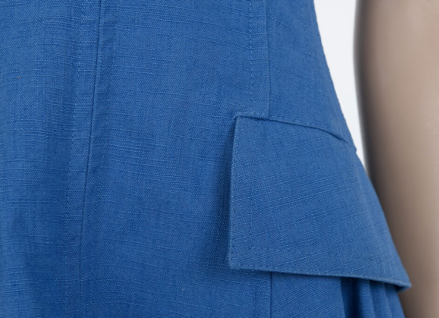 Contemporary halter dress in structured cotton with clean modern silhouette Mezzanotte Madrid