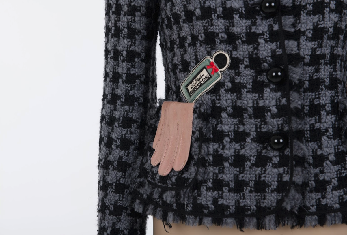 Checkerboard Tweed Blazer with Novelty Appliqués, 1990s