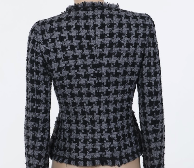 Checkerboard Tweed Blazer with Novelty Appliqués, 1990s