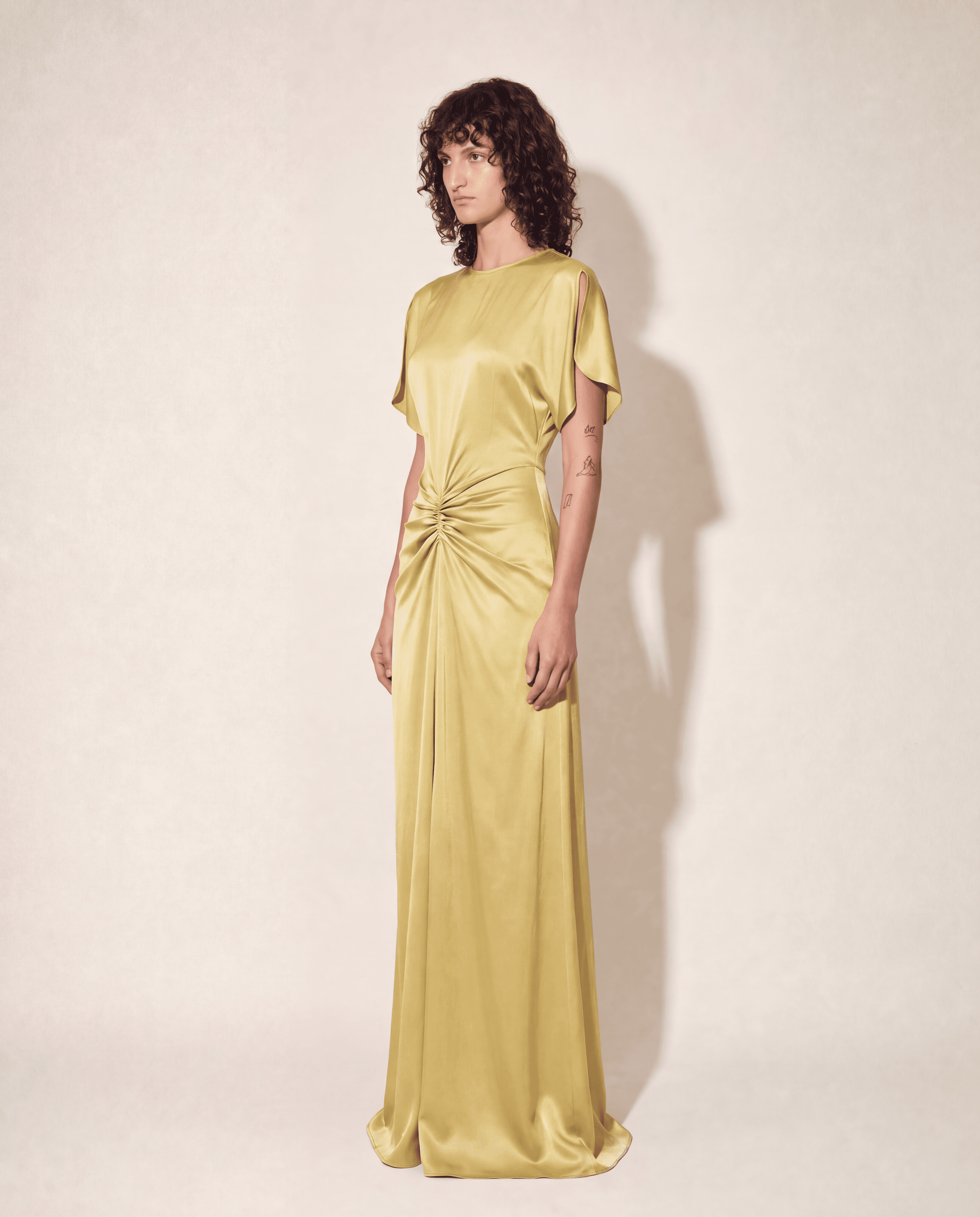 Victoria Beckham SS2023 Gathered Satin Gown mezzanotte platform for designer rental and resale europe