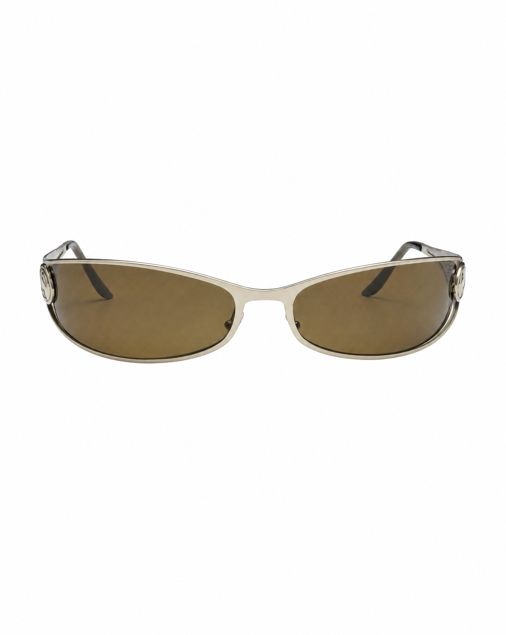 Side view showing the detailed J'Adore Dior logo plate on the archival sunglasses.