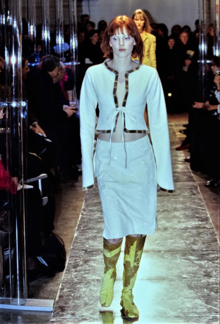 Linen Tie Jacket — Leather Trim, Gradient Effect, Era circa 1999