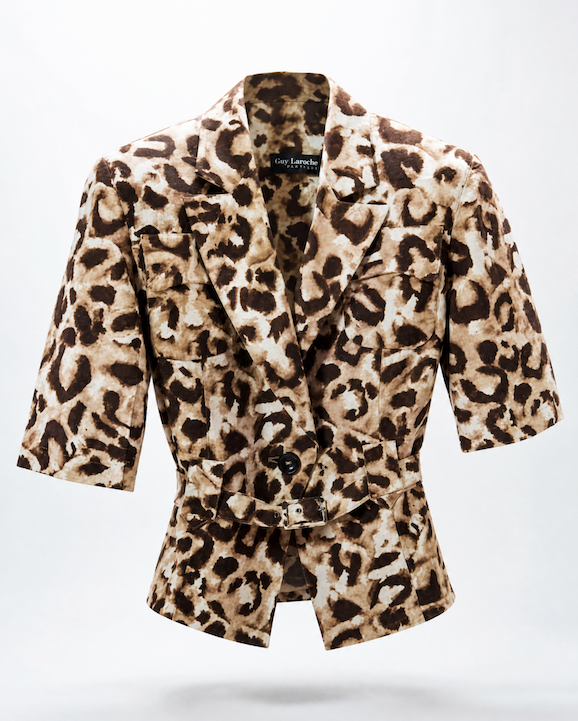 Guy Laroche late 1980s animal print safari blazer with 
   structured shoulders — buy online across Europe at Mezzanotte