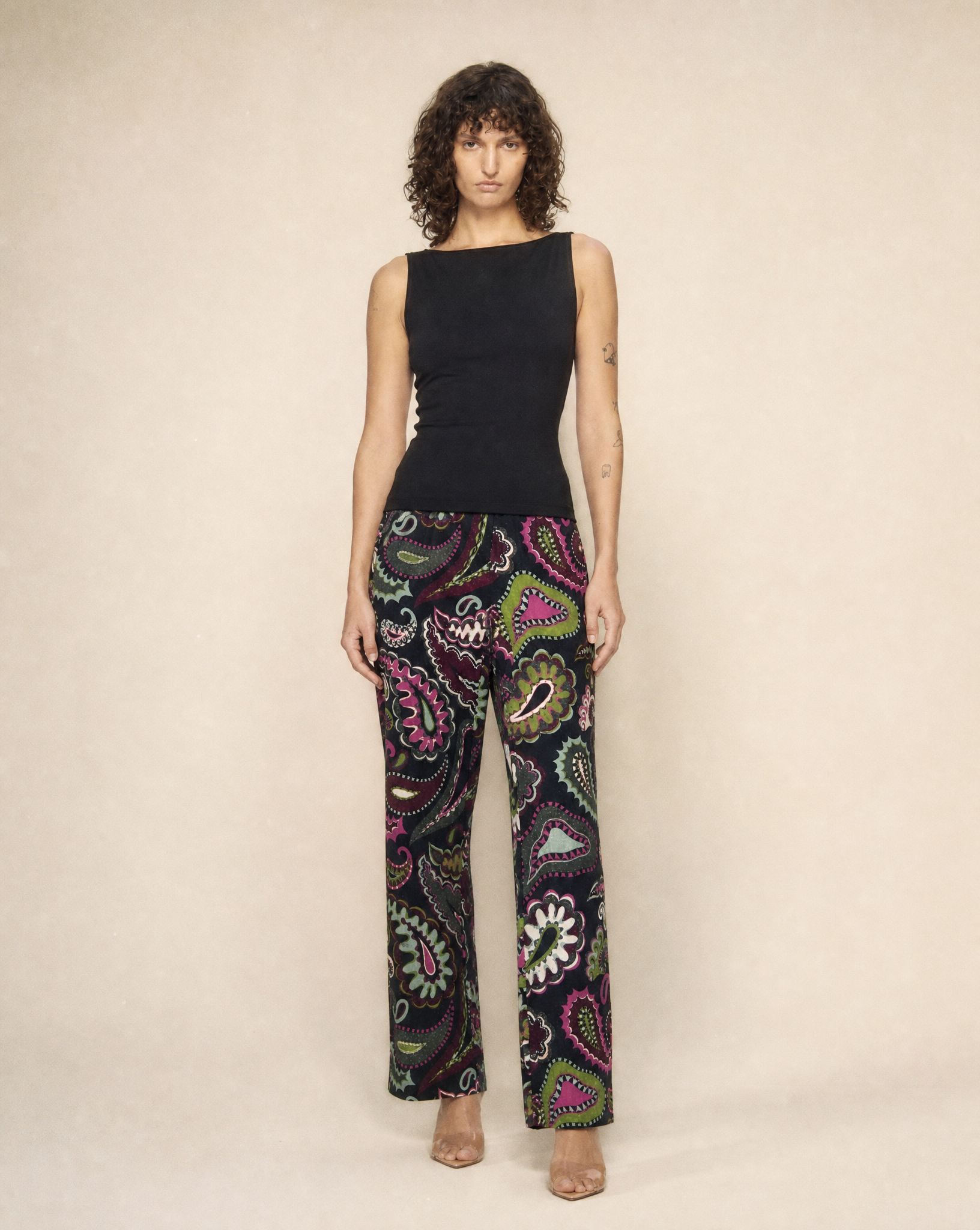 Rare 1960s Emilio Pucci paisley trousers available at Mezzanotte Madrid.