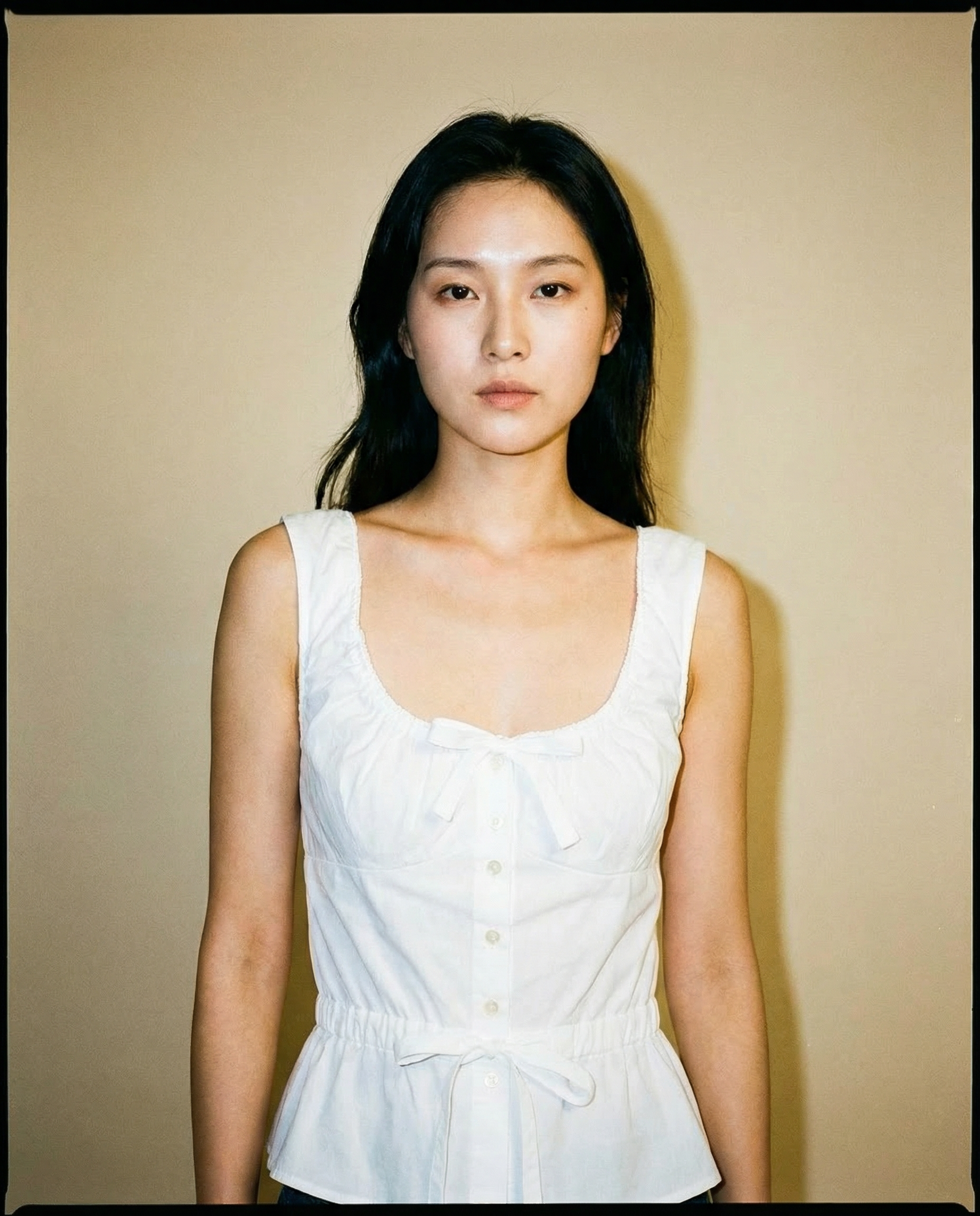 Vintage Prada white cotton top with square neckline and peplum silhouette Mezzanotte Madrid