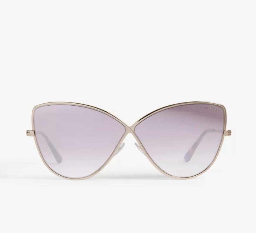2026 Tom Ford Elise-02 butterfly sunglasses with pink gradient lenses, available at Mezzanotte