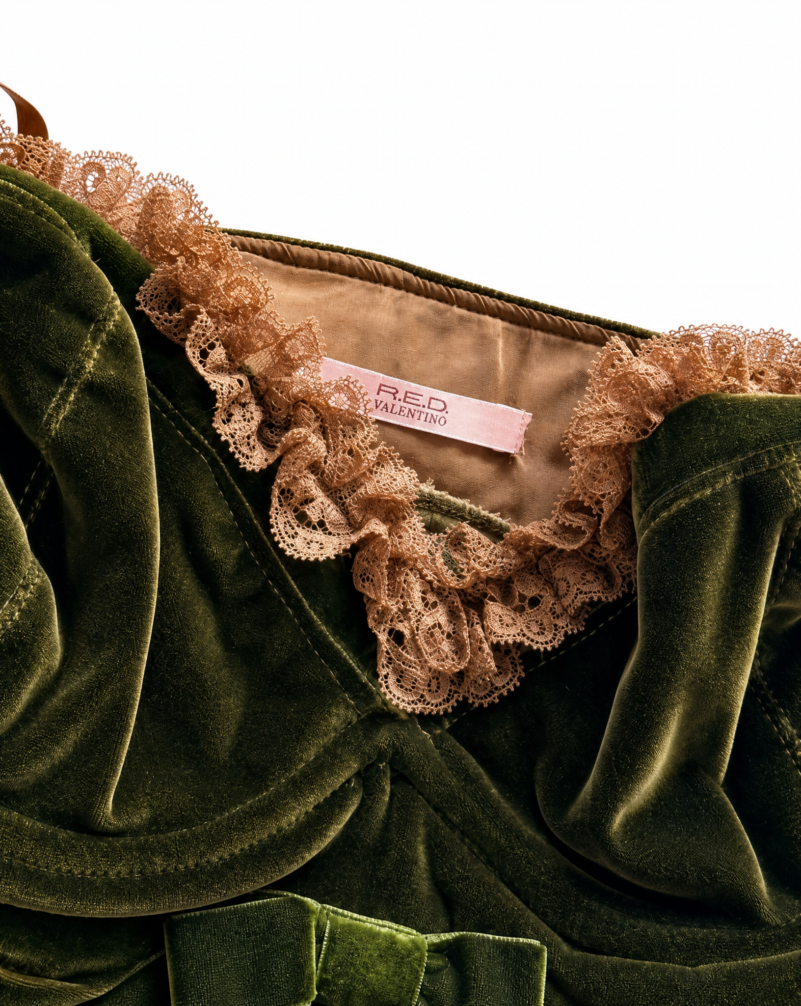 Piccioli for Valentino velvet and lace bustier top — 
   archival piece available at Mezzanotte Europe